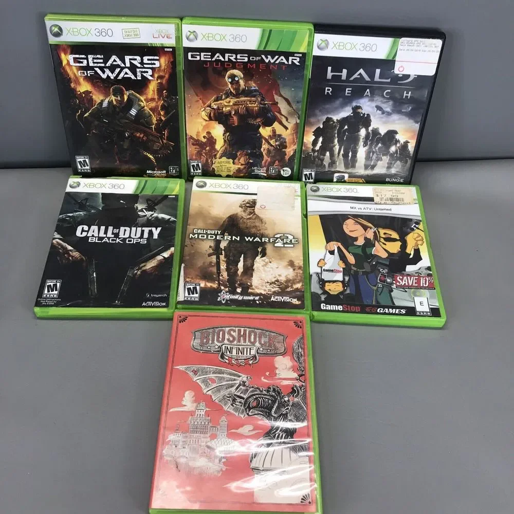 Microsoft Xbox 360 Games MX vs ATV Black Ops Gears of War Halo Bioshock lot of 7